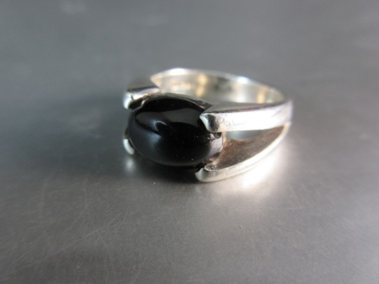 925 NF Black Center Stone Ring