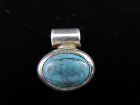 ATI Sterling Silver Mexico Turquoise Stone Mexico Pendant