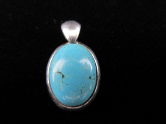 Sterling Silver Turquoise Stone Pendant