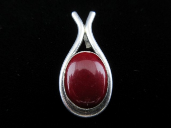 Vintage MEX 925 Silver Natural Stone Pendant