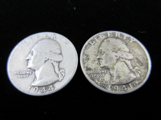 Lot of Two Silver Quarter Dollars 44-41