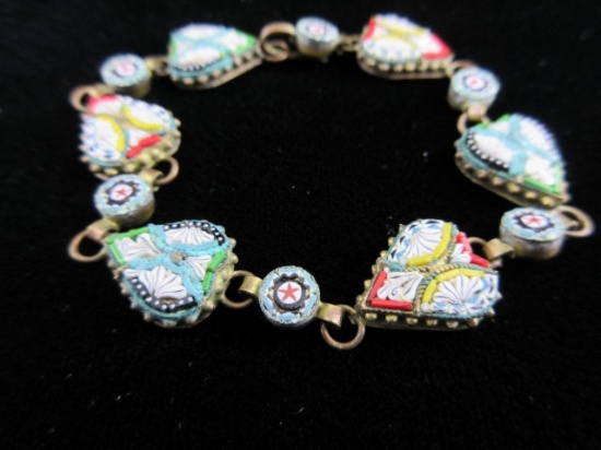 Vintage Italy  Mosaic Style 7” Bracelet