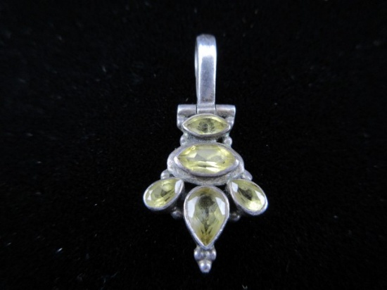 Sterling Silver Gemstone Vintage Pendant