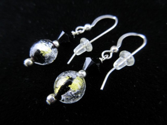 Sterling Silver Glass Earrings