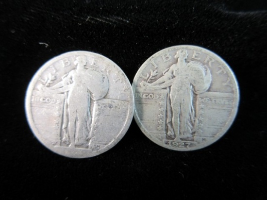 1927 and No Date Silver Quarter Dollars