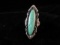 Vintage Turquoise Stone (has fracture) Sterling Silver Ring