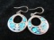 TC-209 Mexico Crushed Turquoise Stone Inlay Sterling Silver Earrings