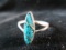 Crushed Turquoise Stone Sterling Silver Vintage Ring