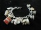 Vintage Charm Bracelet with Many Charms on it. Sterling Silver