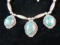 Vintage Sterling Silver Large Turquoise Stone MEXICO  Vintage Necklace