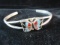 Crushed Coral Turquoise Stone and Black Onyx Butterfly Sterling Silver Cuff