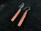 Red inlay Sterling Silver Dangle Earrings