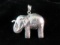 Large Elephant Sterling Silver Pendant