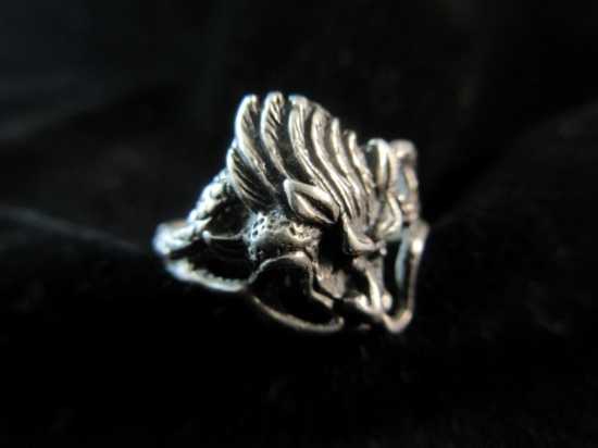 Midevil Dragon Style Sterling Silver Ring