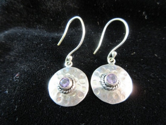 Amethyst Gemstone Sterling Silver Earrings