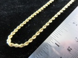 22” Solid 10K Gold Rope Style Necklace