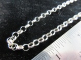 Circle Link Style Sterling Silver Necklace