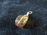 14K Gold Amber Nugget Pendant