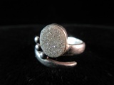 Sterling Silver Druzy Center Stone Vintage Ring