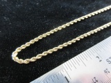 24” 14K Yellow Gold Rope Style Necklace