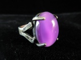 Large Purple Stone Sterling Silver Vintage Ring