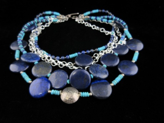 Lapis and Turquoise Stone Designer Style Necklace