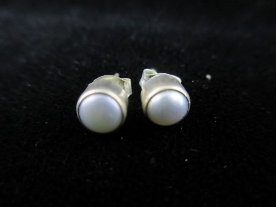 Genuine Pearl Sterling Silver Earrings