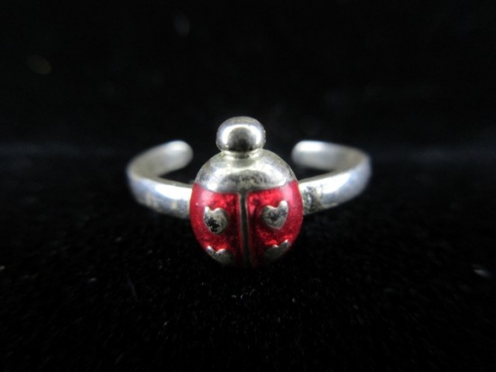 Sterling Silver Lady Bug Ring