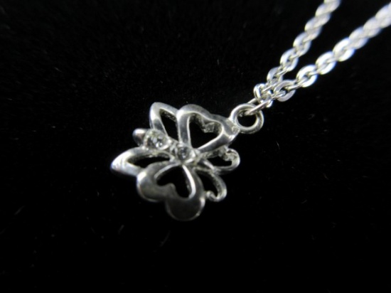 Sterling Silver Ankle Bracelet with Butterfly Charm