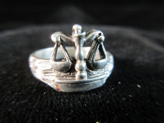 Scales of Justice Sterling Silver Ring