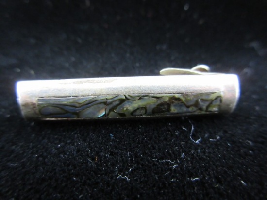 Vintage Old Mexico Abalone Inlay Tie Clip