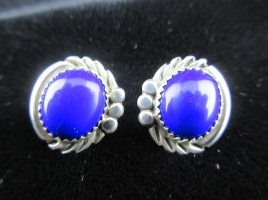 Lapis Stone Sterling Silver Earrings