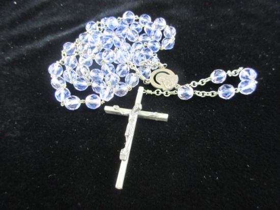Vintage Blue Crystal Rosary