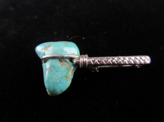 Turquoise Stone Sterling Silver Pin