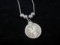 Sterling Silver Mercury Dime Pendant Necklace