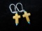 Natural Stone Cross Earrings