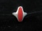 Vintage Red Center Stone Sterling Silver Ring