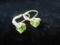 14K Gold Green Gemstone Earrings