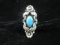 Sterling Silver Turquoise Stone Shadow Box Style Native American Ring