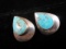 Vintage Sterling Silver Turquoise Stone Clip Style Earrings