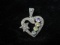 Sterling Silver Multi Gemstone Heart Themed SU Pendant