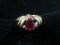 Vintage 10k Yellow Gold Red Stone Ring