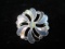Vintage Old Mexico Sterling Silver Abalone Inlay Pin