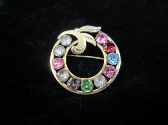 Vintage Van Dell Gold Filled Multi Stone Pin