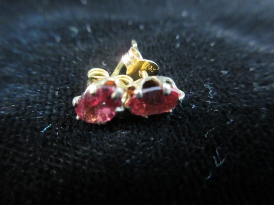 14K Yellow Gold Gemstone Earrings