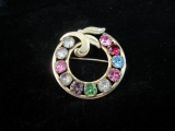 Vintage Van Dell Gold Filled Multi Stone Pin