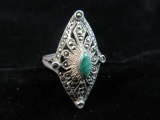 Vintage Sterling Silver Markasite Accent Ring