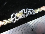 PGDA 925 1/10 10K Gold Overlay I Love You Bracelet