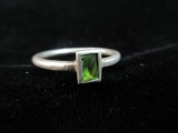 Vintage Green Center Stone Sterling Silver Ring