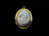 Antique 10K Gold Cameo Pin and Pendant